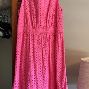 J crew eyelet pink dress size 12